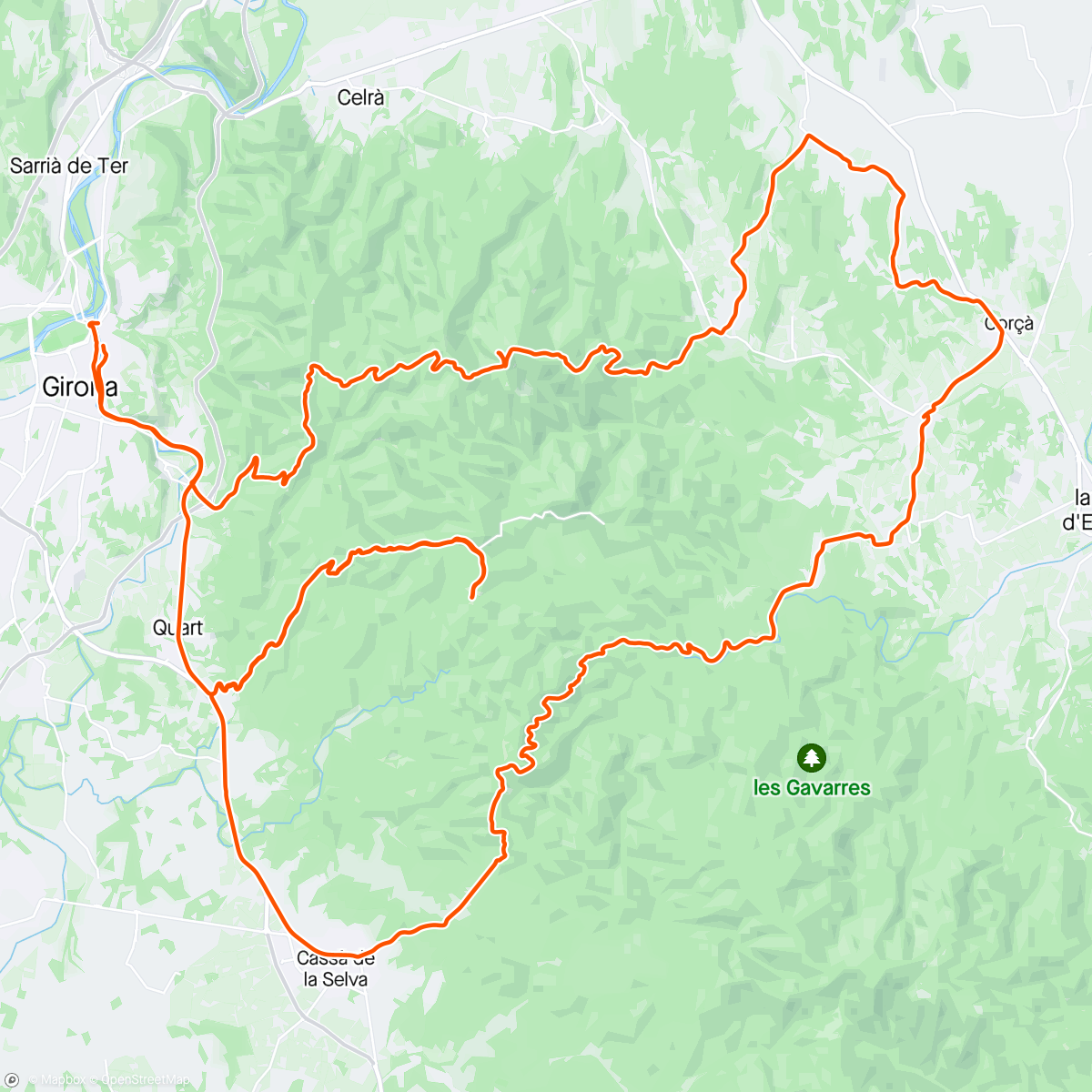 Map of the activity, Els Àngels i Santa Pellaia & Climb to Sant Mateu de Montnegre. Willie’s World/BikeCat Day 3