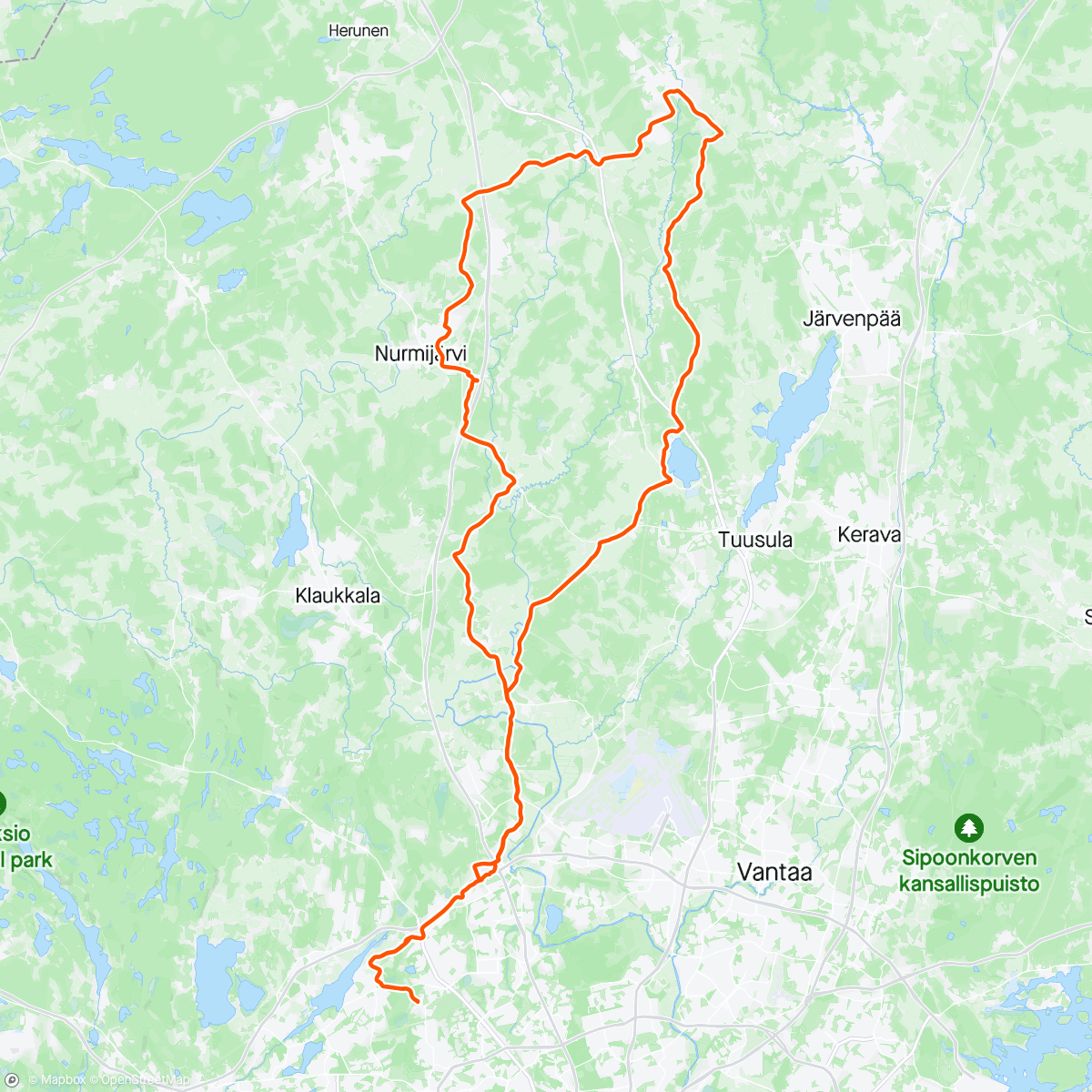 Mapa da atividade, Suomen kovimman kuskin kanssa lenkillä