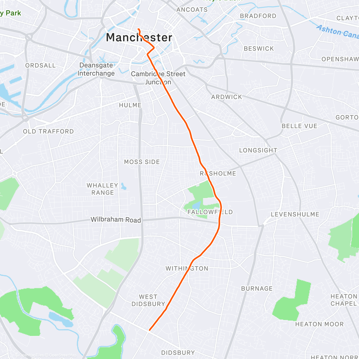 Map of the activity, Lunch Ride