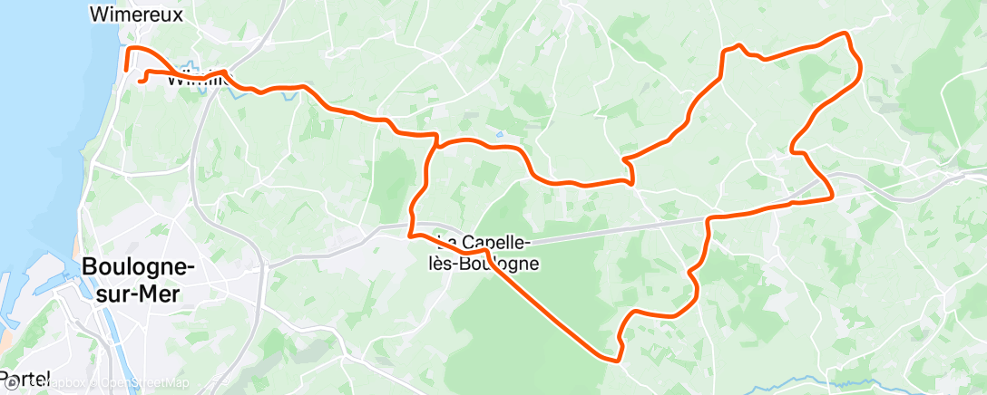 Map of the activity, Sortie vélo le matin