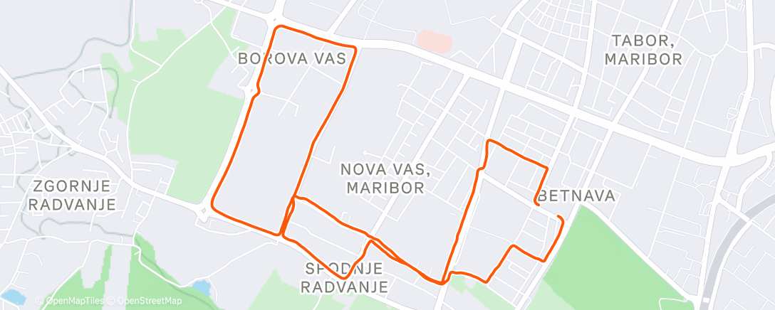 Map of the activity, Afternoon Run...🏃🌛❄️