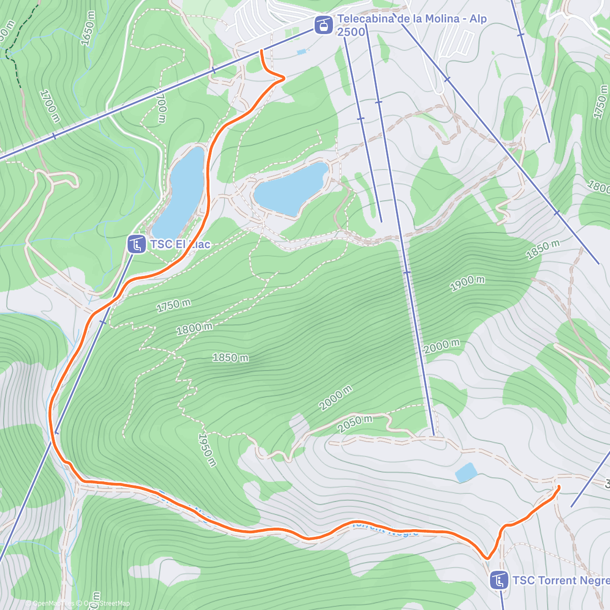 Map of the activity, Esquiadeta amb en Lluc