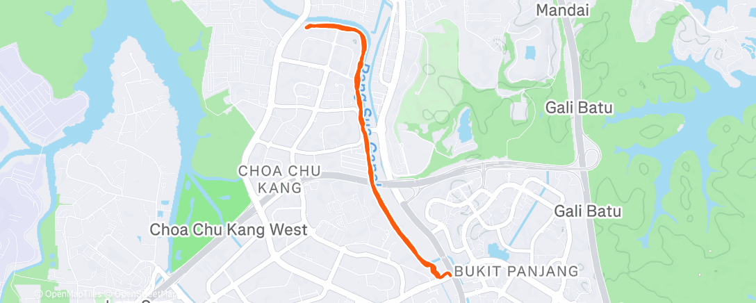 Map of the activity, Evening Run