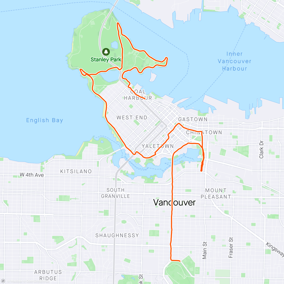 Mapa de la actividad, BMO Vancouver Half!