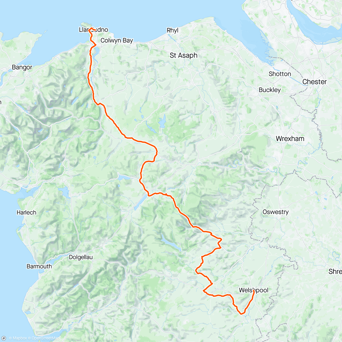 Mapa da atividade, Tour of Britain - day 1