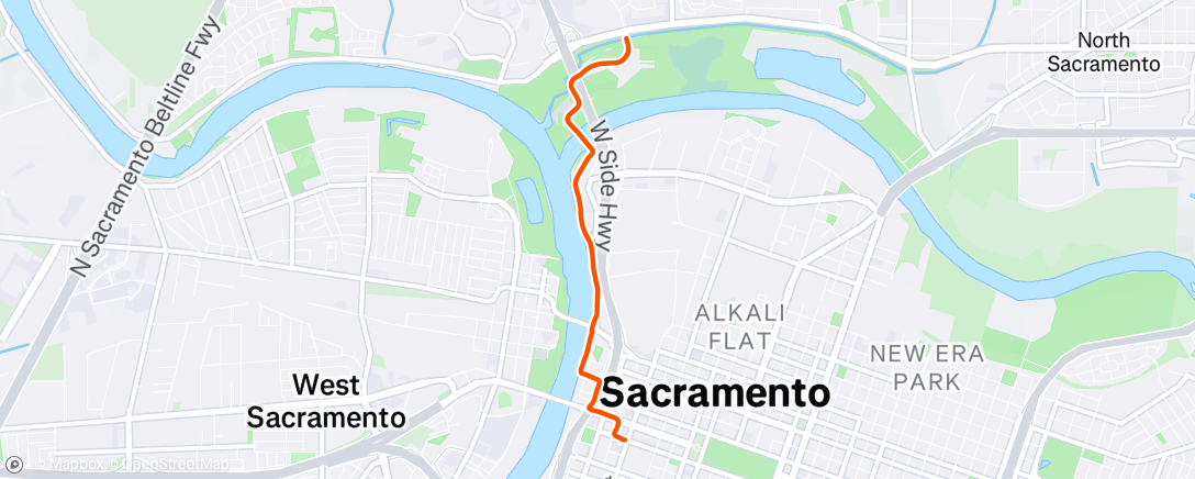 Map of the activity, Night Ride