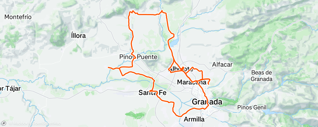 Map of the activity, Afternoon Ride