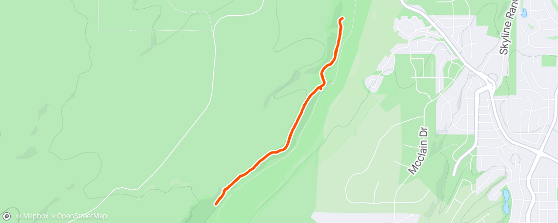 Map of the activity, Tuesday Trail Run Group