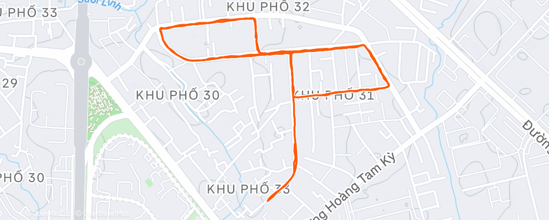 Map of the activity, Afternoon Run