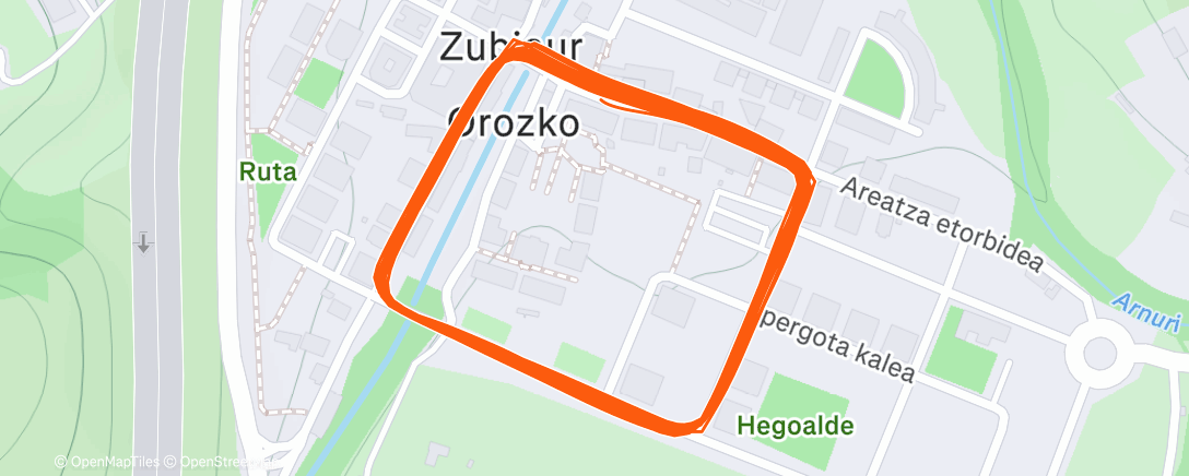 Map of the activity, Bicicleta por la tarde