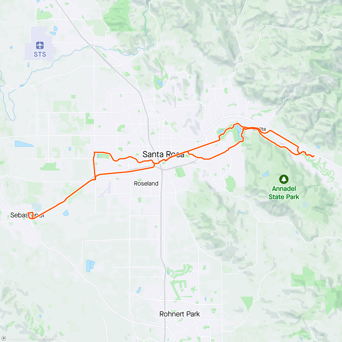 Map of the activity, Sebastopol and back