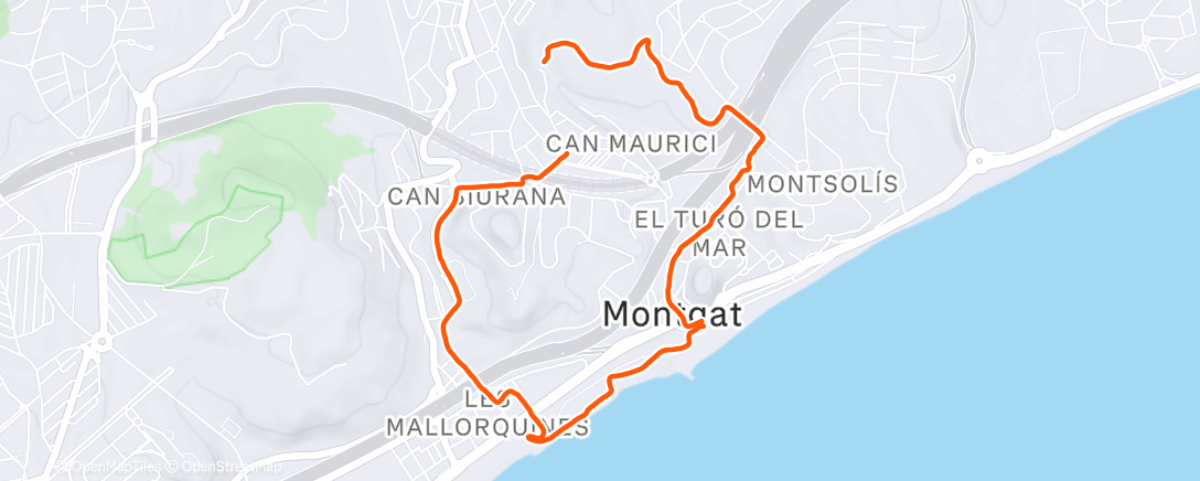 Map of the activity, Afternoon Run