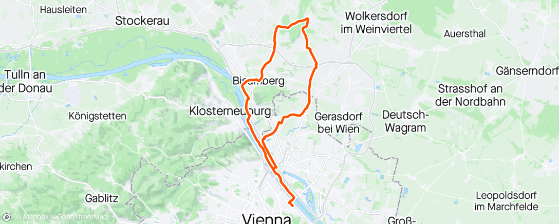 Map of the activity, recovery ride