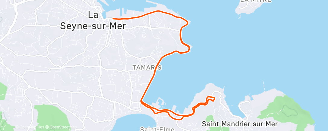 Map of the activity, Evening Run