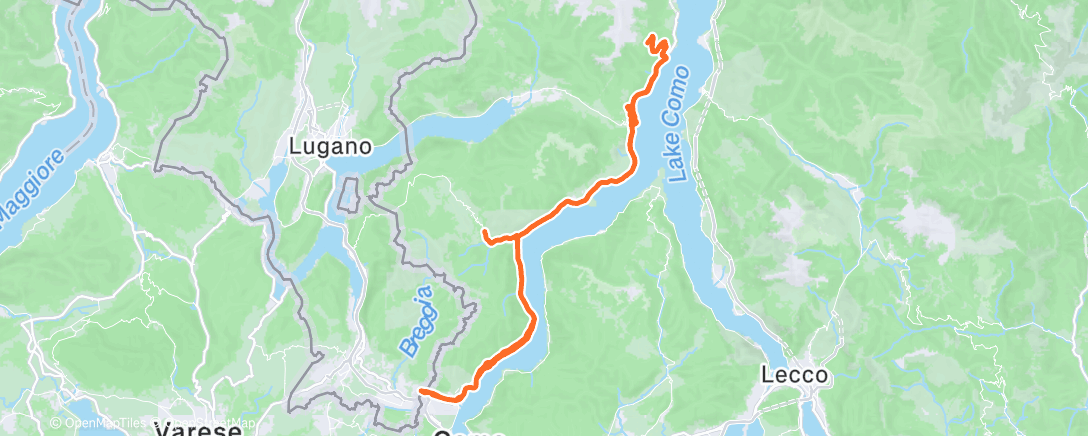 Map of the activity, Pedalata mattutina