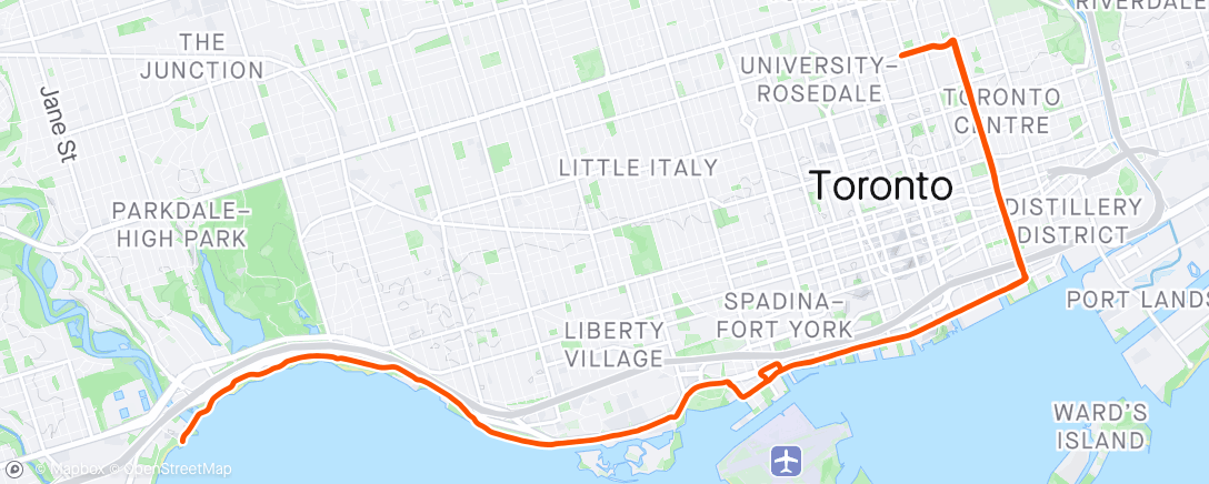 Map of the activity, Evening Ride