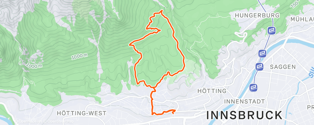 Карта физической активности (Sessione di trail running pomeridiana)