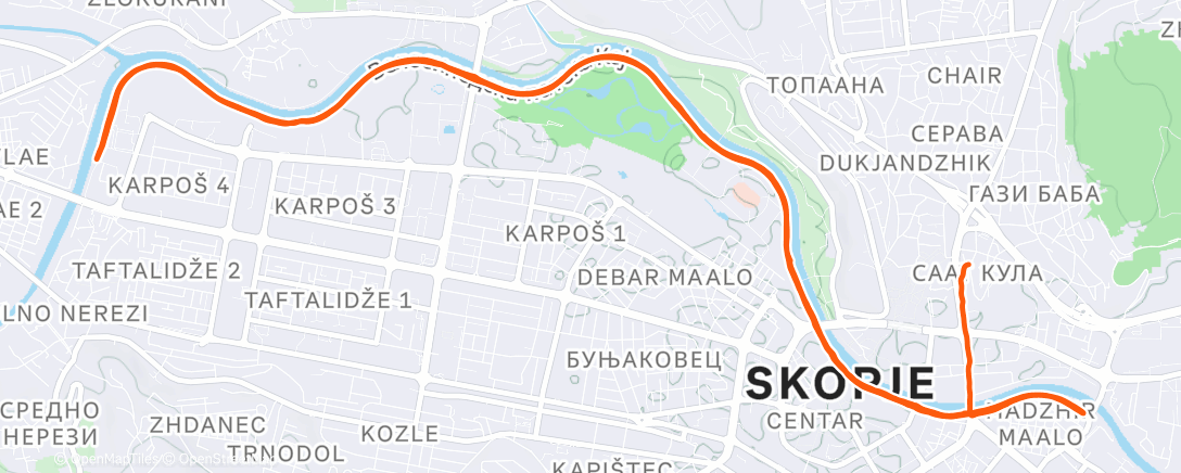 Map of the activity, Morning Run