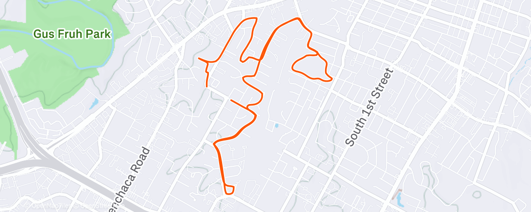 Map of the activity, Afternoon Run
