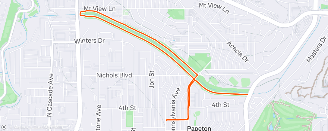 Map of the activity, Morning Run