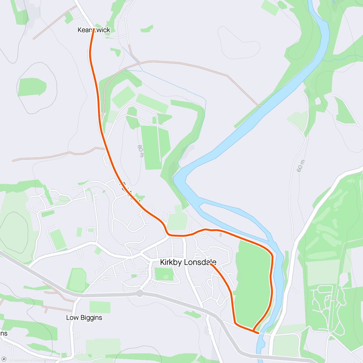 Mappa dell'attività Kirkby Commute