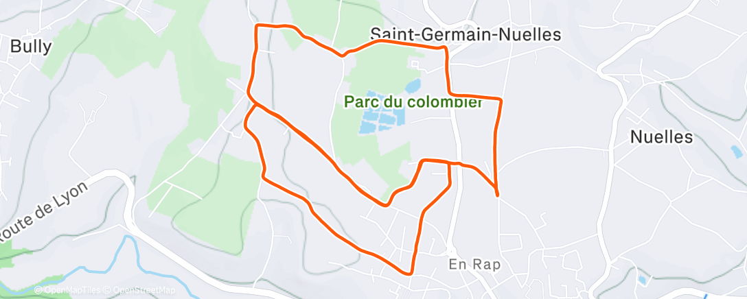 Map of the activity, Footing de Noël avec le Y