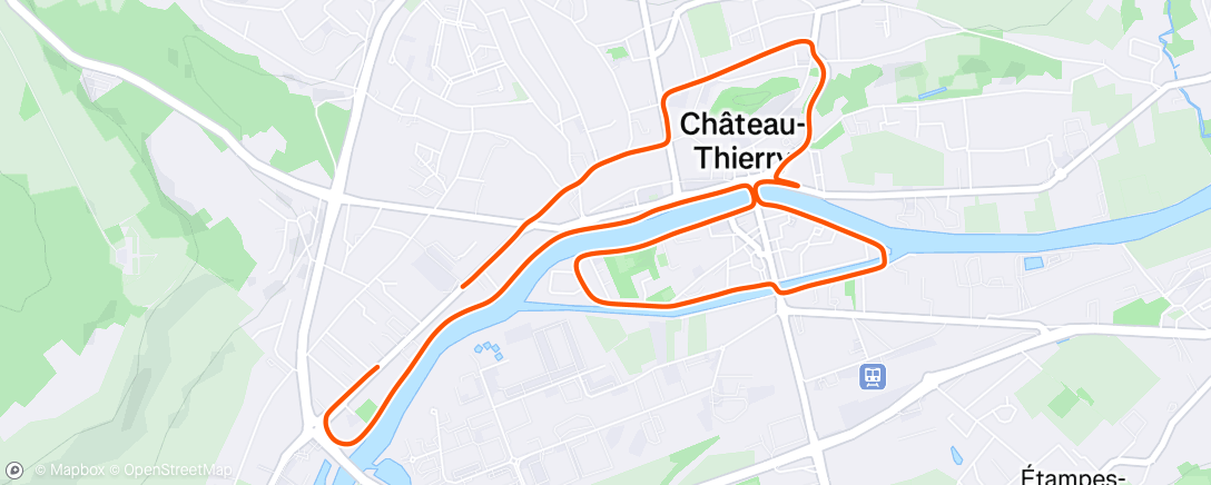 Map of the activity, Afternoon Run