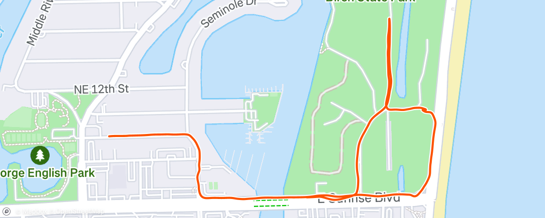 Map of the activity, Evening Run