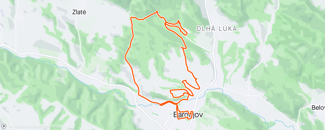 Map of the activity, Morning Ride Bardejov