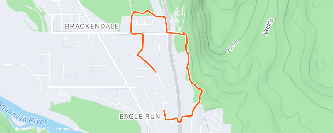 Map of the activity, Afternoon Run