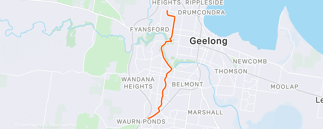 Map of the activity, Afternoon Ride