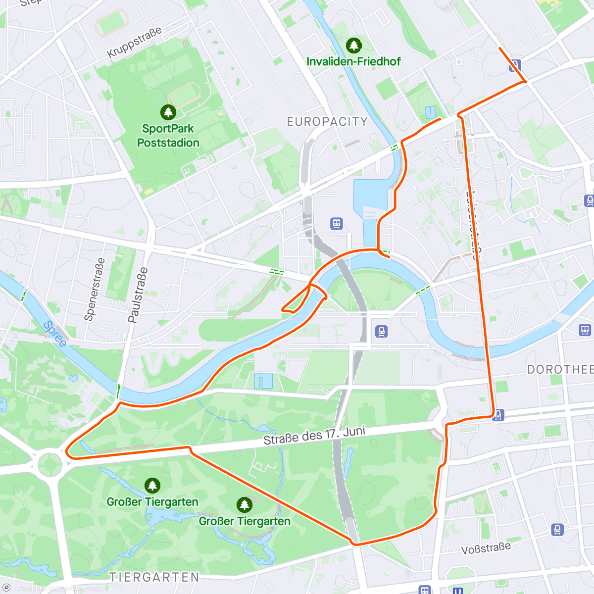 Map of the activity, Altra Group Run Berlin