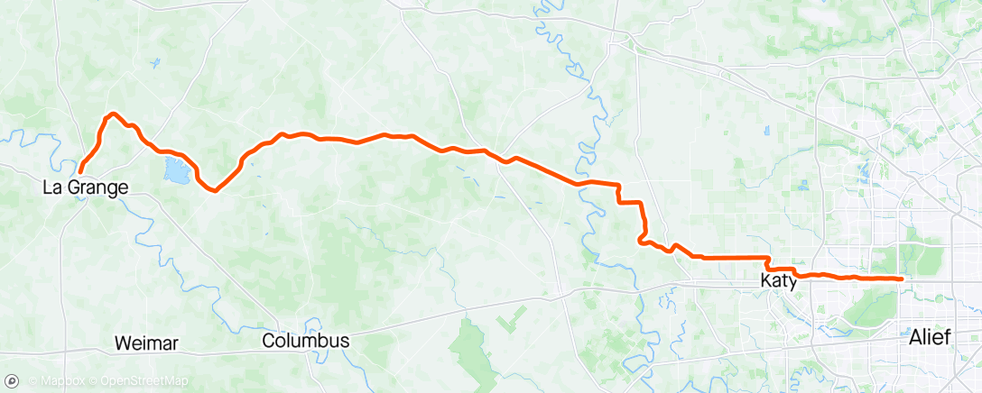 Map of the activity, Texas MS 150 2024 - Day 1