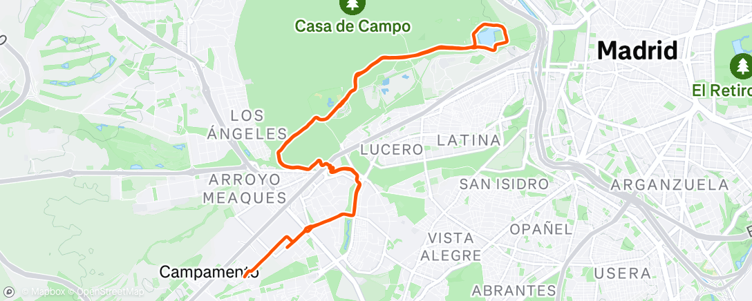 Map of the activity, Evening Ride