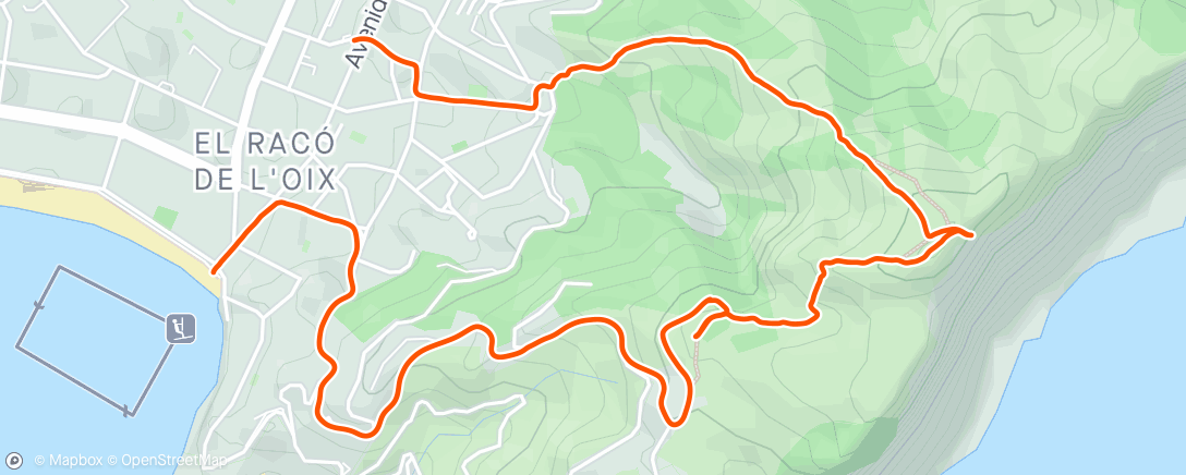 Mapa da atividade, Carrera de montaña a la hora del almuerzo