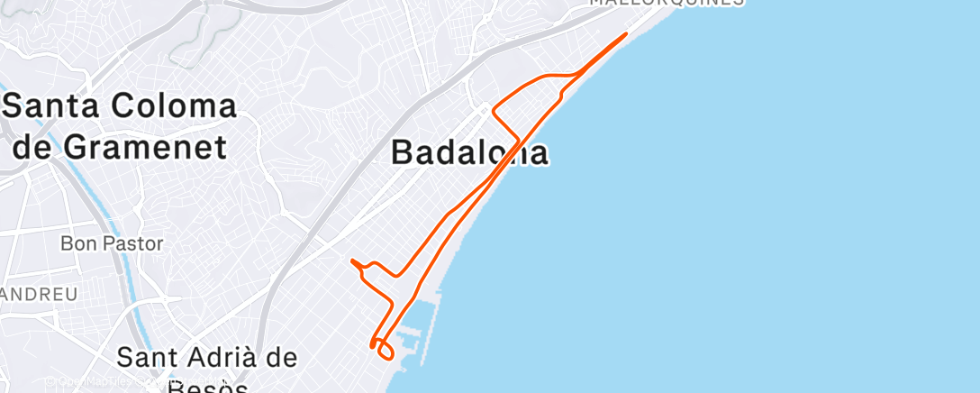 Map of the activity, Sant Silvestre Badalona (39:05) ⛅
