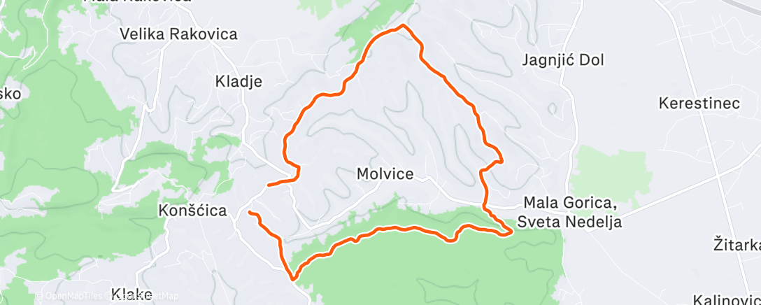 Map of the activity, Lunch Run