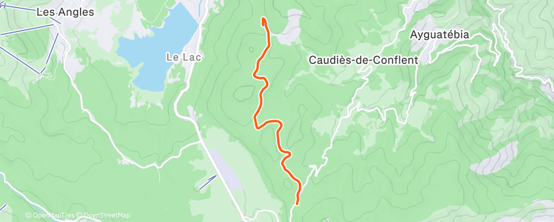 Карта физической активности (Stage avec Fab j3/4 - session 2/2 - montée au refuge col del Torn (1870m) depuis la station de col de llose)