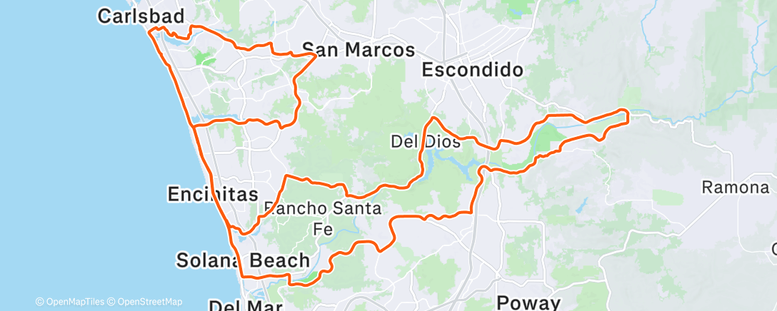 Map of the activity, Thug Ride