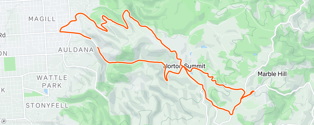 Map of the activity, Holly run