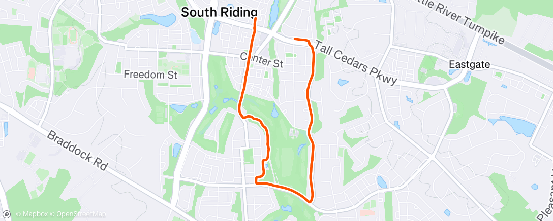 Map of the activity, Afternoon Run