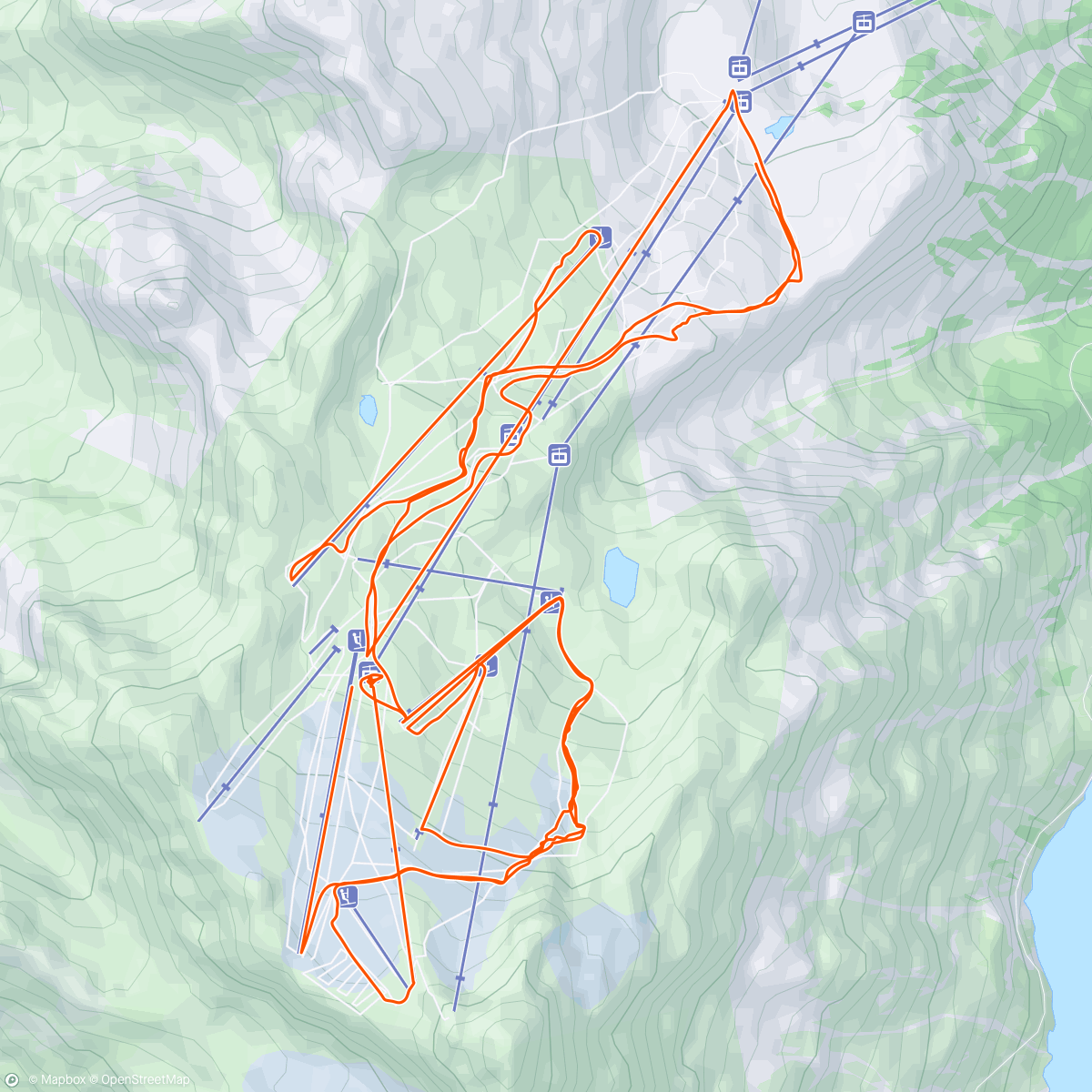 Map of the activity, Skiabfahrt am Morgen