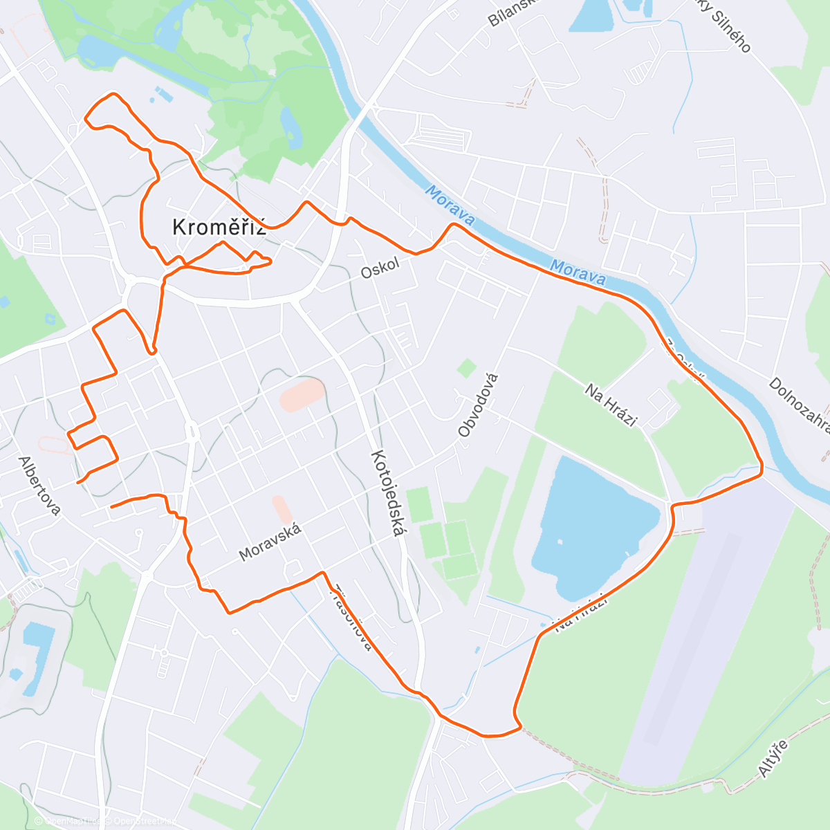 Map of the activity, Chůze venku