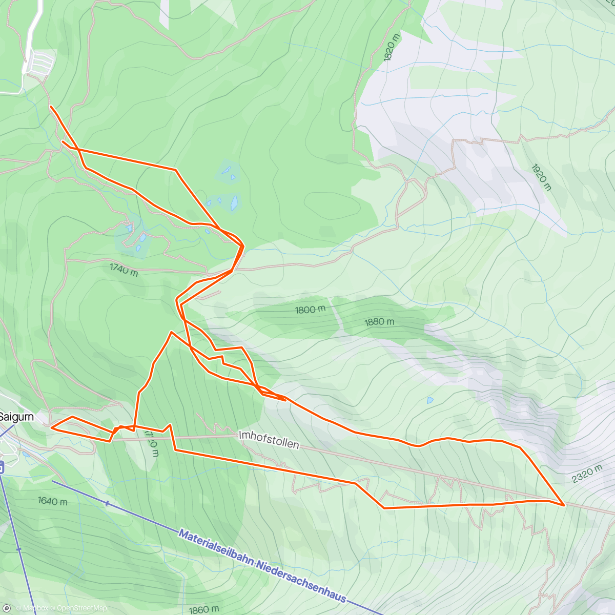 Map of the activity, Rauris Day 2