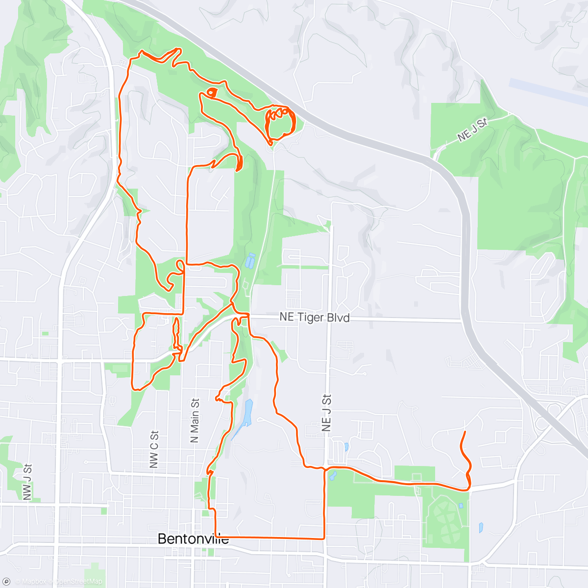 Map of the activity, Bentonville Day3 on ebike
