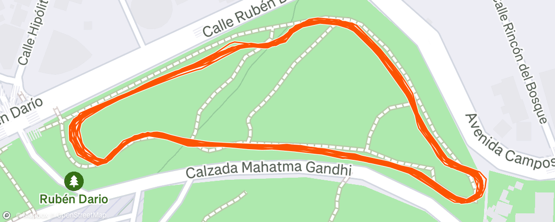 Map of the activity, Carrera por la mañana