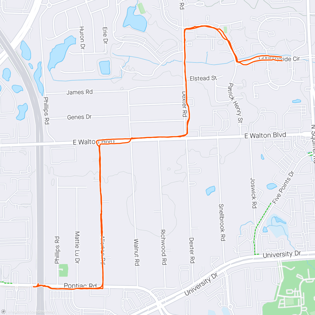 Map of the activity, 4mi /Lacey