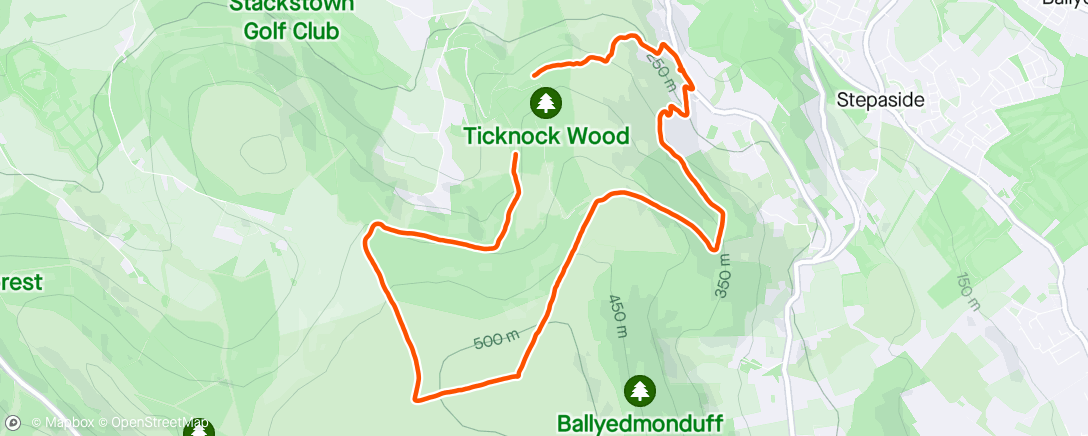 Mapa da atividade, Night Hike