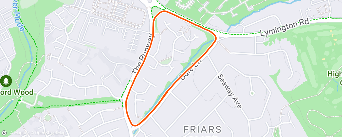 Map of the activity, Evening Run
