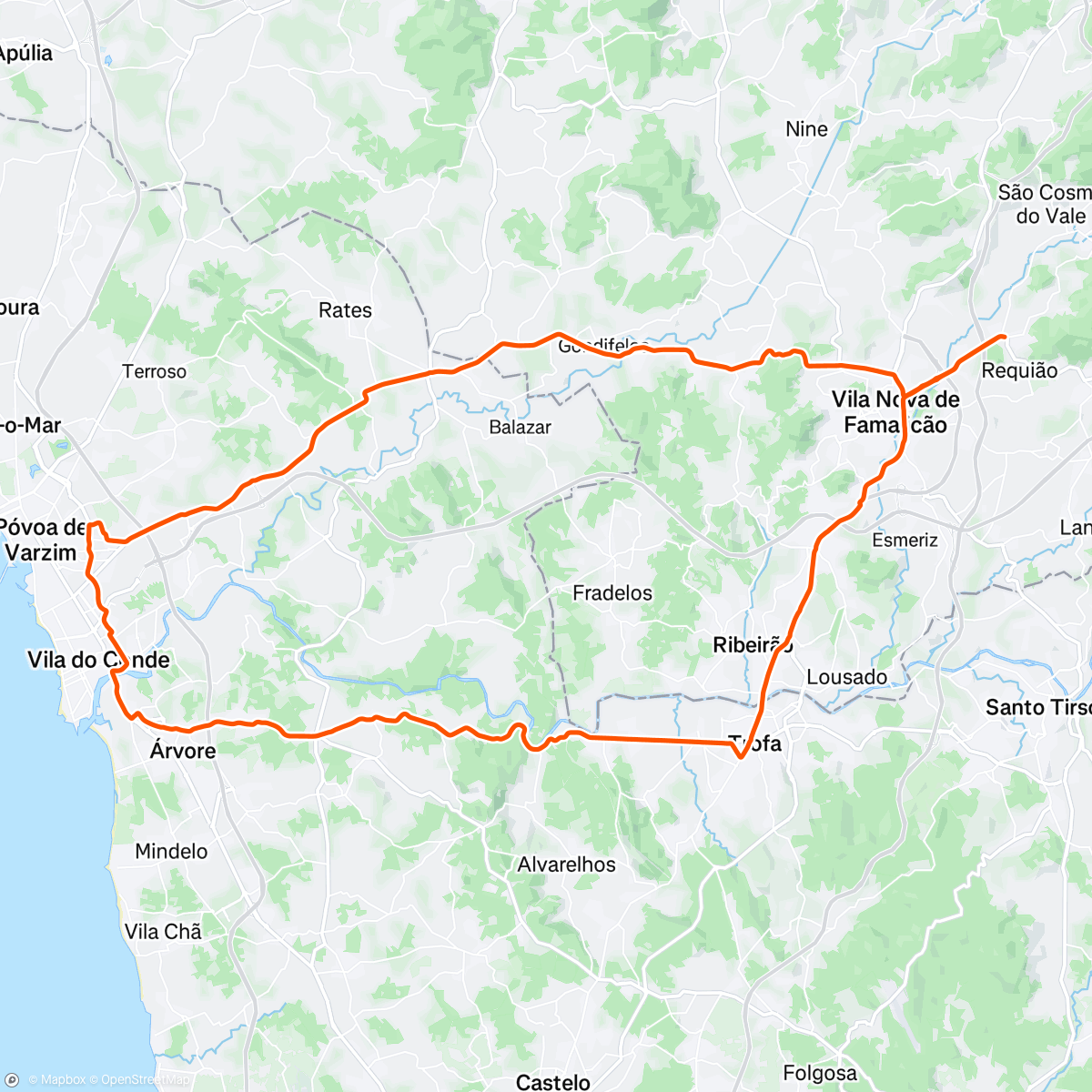 Map of the activity, Road Bike